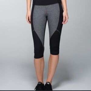 Lululemon fast & free crop leggings grey black